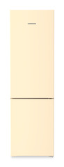 Gaminio vaizdas, Perspektyva: Iš priekio, uždarytas, Šaldytuvo ir šaldiklio derinys su „EasyFresh“ ir „NoFrost“, Korpuso spalva: Smėlinė, Durų spalva: Smėlinė