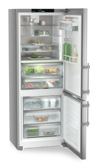 Product image, Perspective: oblique open decorated, Fridge-freezer with BioFresh Professional and NoFrost, Casing colour: silver, Door colour: stainless steel