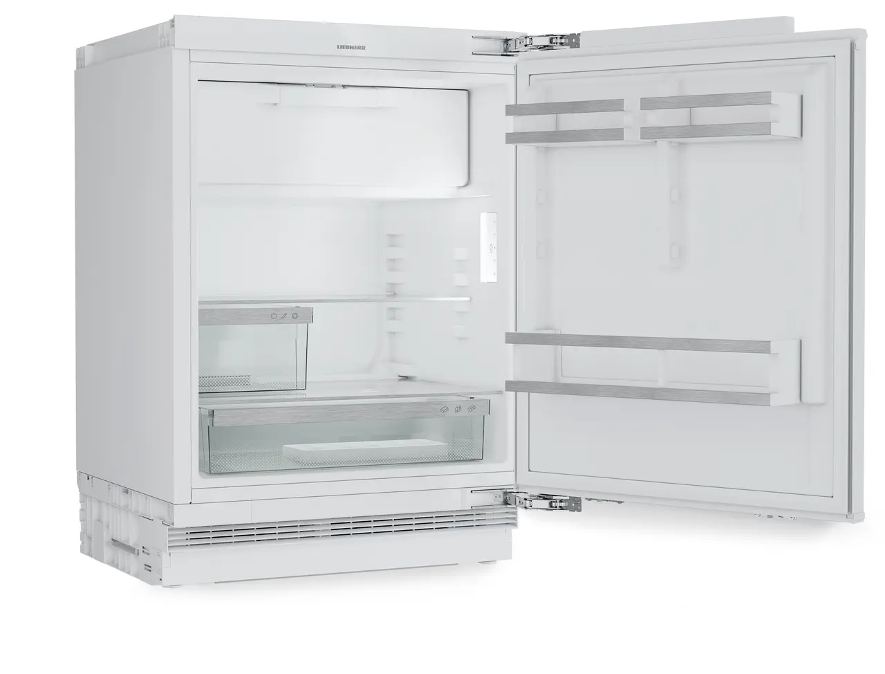 Product image, Perspective: oblique open empty, Refrigerator suitable for undercounter installation