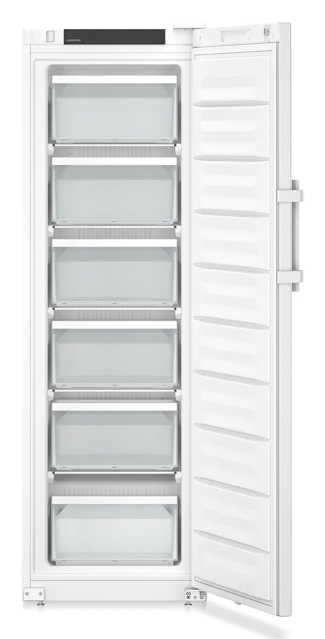 Product image, Perspective: straight open empty, Laboratory freezer with static cooling, Casing colour: white, Door colour: white