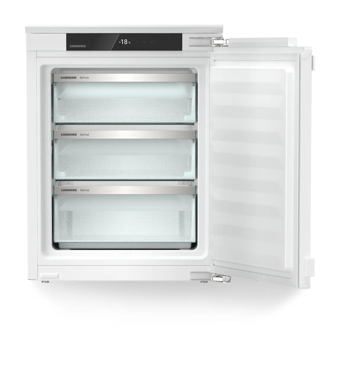 Produkt-Bild, Perspektive: gerade offen leer, Integrierbarer Gefrierschrank mit NoFrost