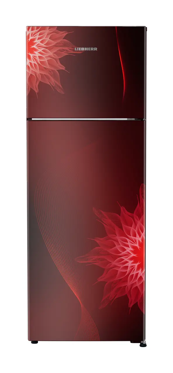 Product image, Perspective: straight closed, Fridge-freezer with NoFrost, Casing colour: red, Door colour: Red Mystiq