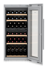 Product image, Perspective: special form, Built-in multi-temperature wine cabinet, Casing colour: silver, Door colour: silver
