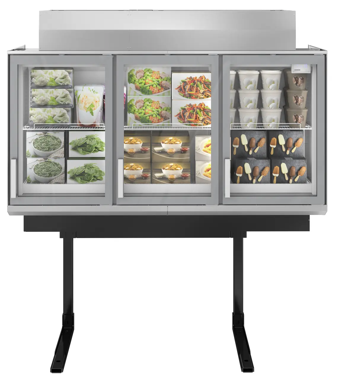 Produkt-Bild, Perspektive: Sonderform, Supermarkt-Freezer-Top, Gehäusefarbe: Grau