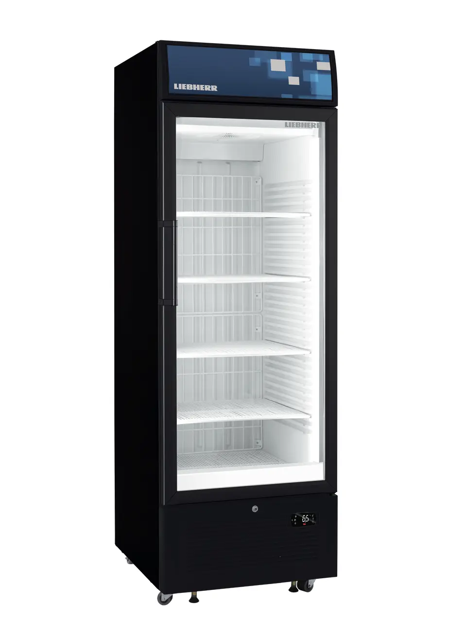 Product image, Perspective: oblique closed empty, Forced-air freezer, Casing colour: black