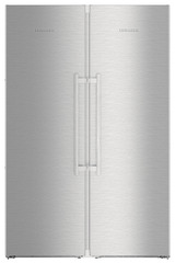 Product image, Perspective: straight closed, Side-by-Side combination, Casing colour: stainless steel, Door colour: stainless steel