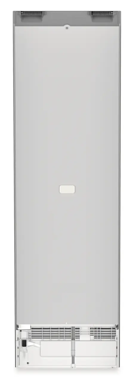 Product image, Perspective: back side, Combined fridge-freezers with EasyFresh and NoFrost, Casing colour: silver, Door colour: Steelfinish