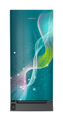 Product image, Perspective: straight closed, Single-door refrigerator 191 l in 5 star with inverter compressor, Casing colour: grey, Door colour: Teal Strings