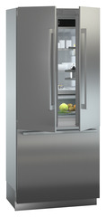 Product image, Perspective: oblique half-open decorated, Combined refrigerator-freezer with BioFresh and NoFrost for integrated use
