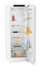 Product image, Perspective: oblique open decorated, Freestanding fridge with EasyFresh, Casing colour: white, Door colour: white