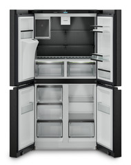 Termékkép, Perspektíva: Egyenes nyitott üres, 4 ajtós francia ajtós hűtő-fagyasztó víz- és jégkocka adagolóval