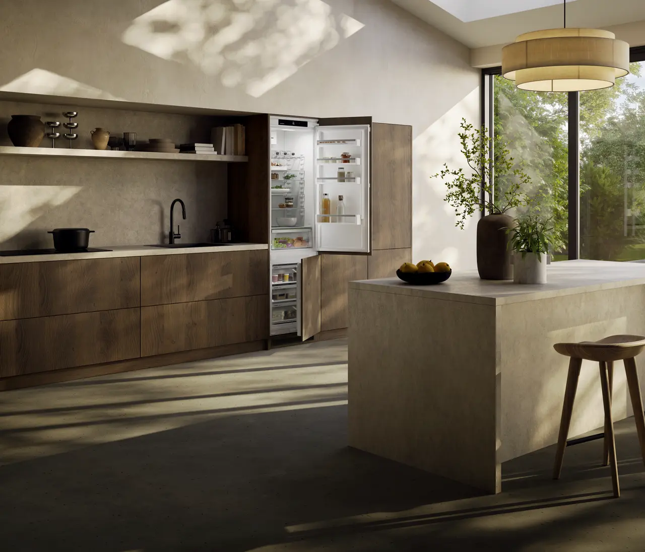 Product image, Perspective: milieu, Integrable fridge-freezer with EasyFresh and NoFrost