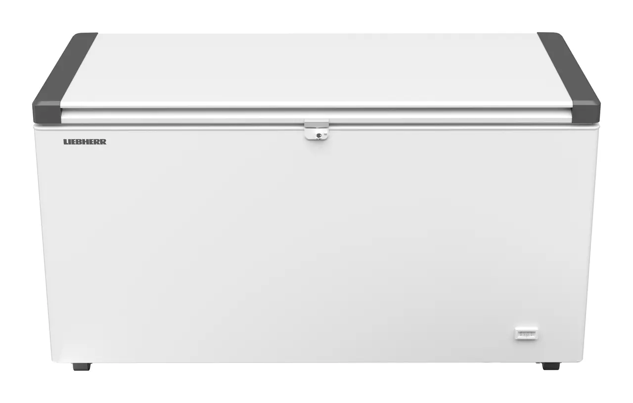 Produkt-Bild, Perspektive: gerade geschlossen leer, Gefriertruhe, Gehäusefarbe: Weiß