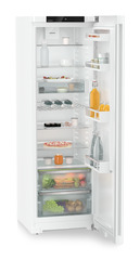 Product image, Perspective: oblique open decorated, Freestanding fridge with EasyFresh, Casing colour: white, Door colour: white