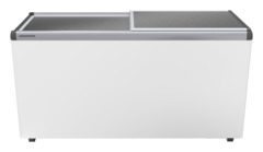 Produkt-Bild, Perspektive: gerade geschlossen, Eiscreme-Gefriertruhe, Gehäusefarbe: Weiß