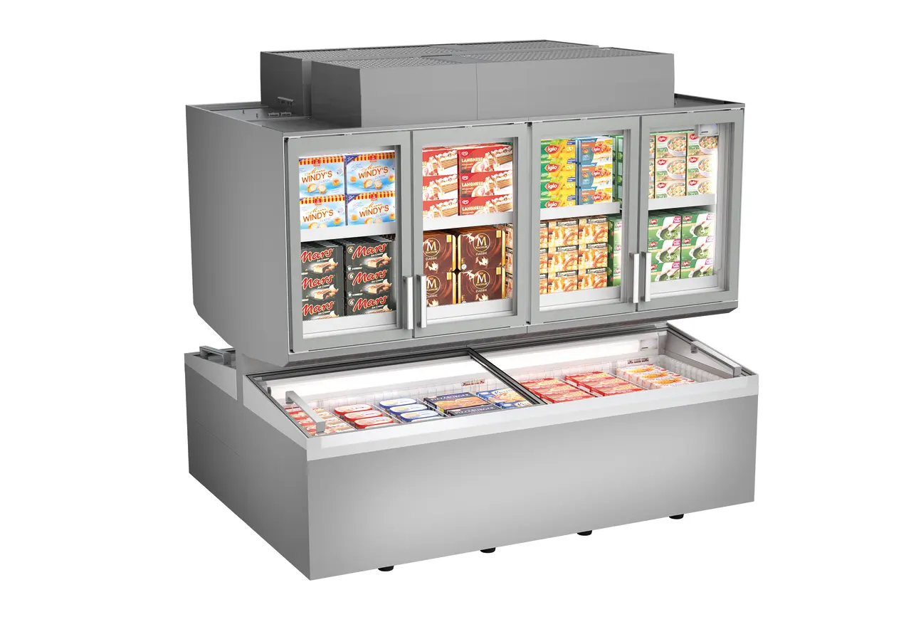 Изображение на продукта, Перспектива: Специална форма, Фризери за супермаркети, Цвят на корпуса: сив