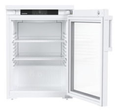 Obraz produktu, Perspektywa: Na wprost, otwarte, puste, Chłodziarka do zabudowy pod blat z chłodzeniem powietrzem obiegowym, Kolor obudowy: Biała, Kolor drzwi: Biała