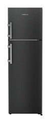 Product image, Perspective: straight closed, Fridge-freezer with NoFrost, Casing colour: grey, Door colour: BlackSteel
