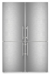 Product image, Perspective: straight closed, Side-by-Side combination, Casing colour: silver, Door colour: stainless steel