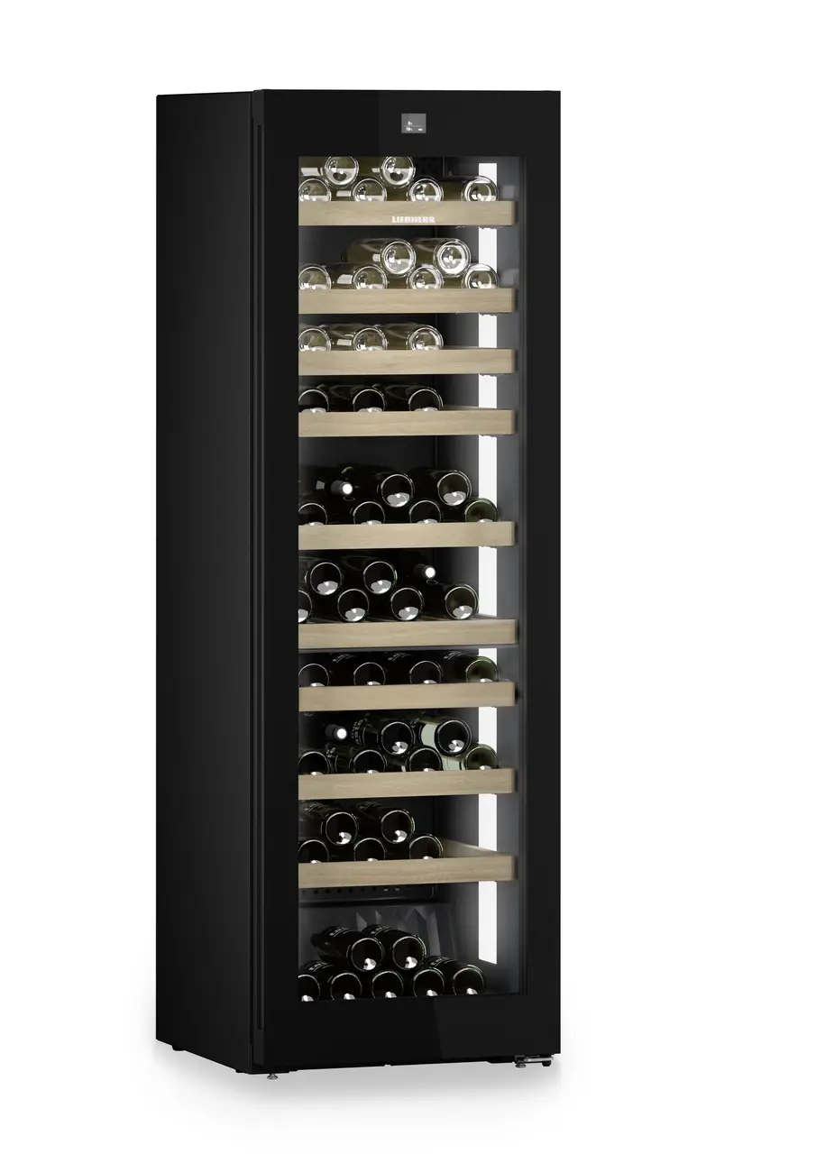 Изображение на продукта, Перспектива: Странично, затворен, отворен с продукти, Мултитемпературен охладител за вино