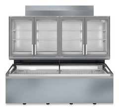 Изображение на продукта, Перспектива: Отпред, затворен, празен, Фризери за супермаркети, Цвят на корпуса: сив