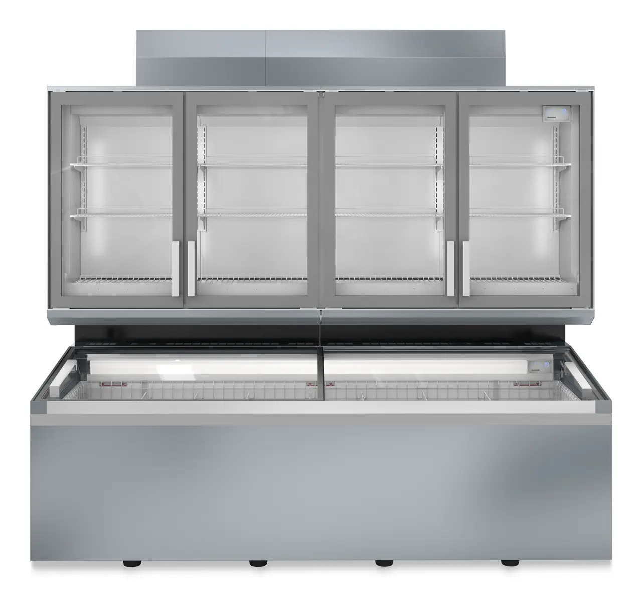 Изображение на продукта, Перспектива: Отпред, затворен, празен, Фризери за супермаркети, Цвят на корпуса: сив