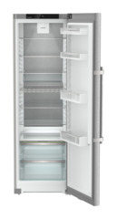 Product image, Perspective: straight open empty, Freestanding fridge with EasyFresh, Casing colour: silver, Door colour: stainless steel