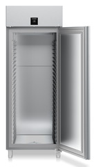 Изображение на продукта, Перспектива: Отпред, отворен, празен, Хладилник по стандарта за хлебопекарни с динамично охлаждане, Цвят на корпуса: благородна стомана, Цвят на вратата: благородна стомана