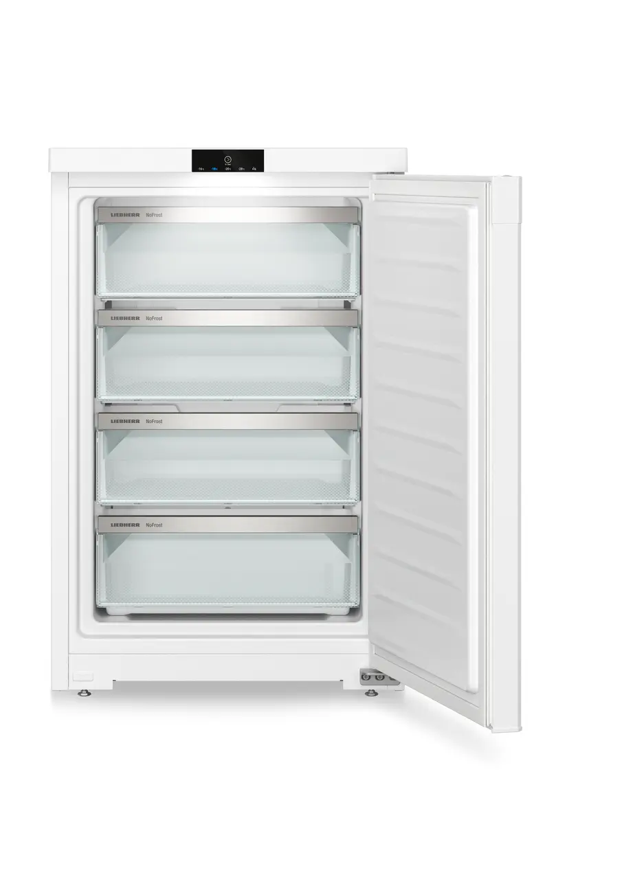 Product image, Perspective: straight open empty, Table top freezer with NoFrost, Casing colour: white, Door colour: white