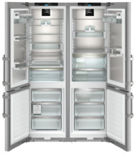 Image de produit, Perspective: Droit ouvert vide, Combiné Side-by-Side, Couleur de l’habillage: acier inox, Couleur de porte: acier inox