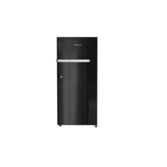 Product image, Perspective: straight closed, Single-door refrigerator 202 l in 3 star and horizontal handle, Casing colour: grey, Door colour: Black Gloss