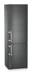 Product image, Perspective: oblique closed, Fridge-freezer with BioFresh and NoFrost, Casing colour: BlackSteel, Door colour: BlackSteel