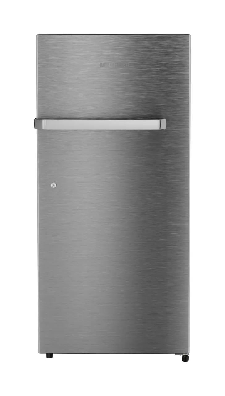 Product image, Perspective: straight closed, Single-door fridge, 191 l in 2 star and horizontal handle, Casing colour: grey, Door colour: Silver Steel