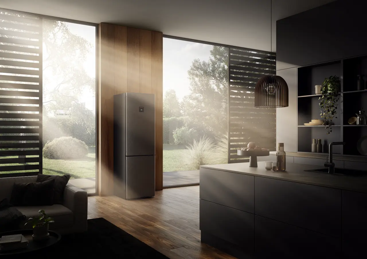 Product image, Perspective: milieu, Fridge-freezer with BioFresh Professional and NoFrost, Casing colour: BlackSteel, Door colour: BlackSteel