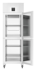 Product image, Perspective: straight open empty, Lab freezer with Comfort electronic controller, Casing colour: white