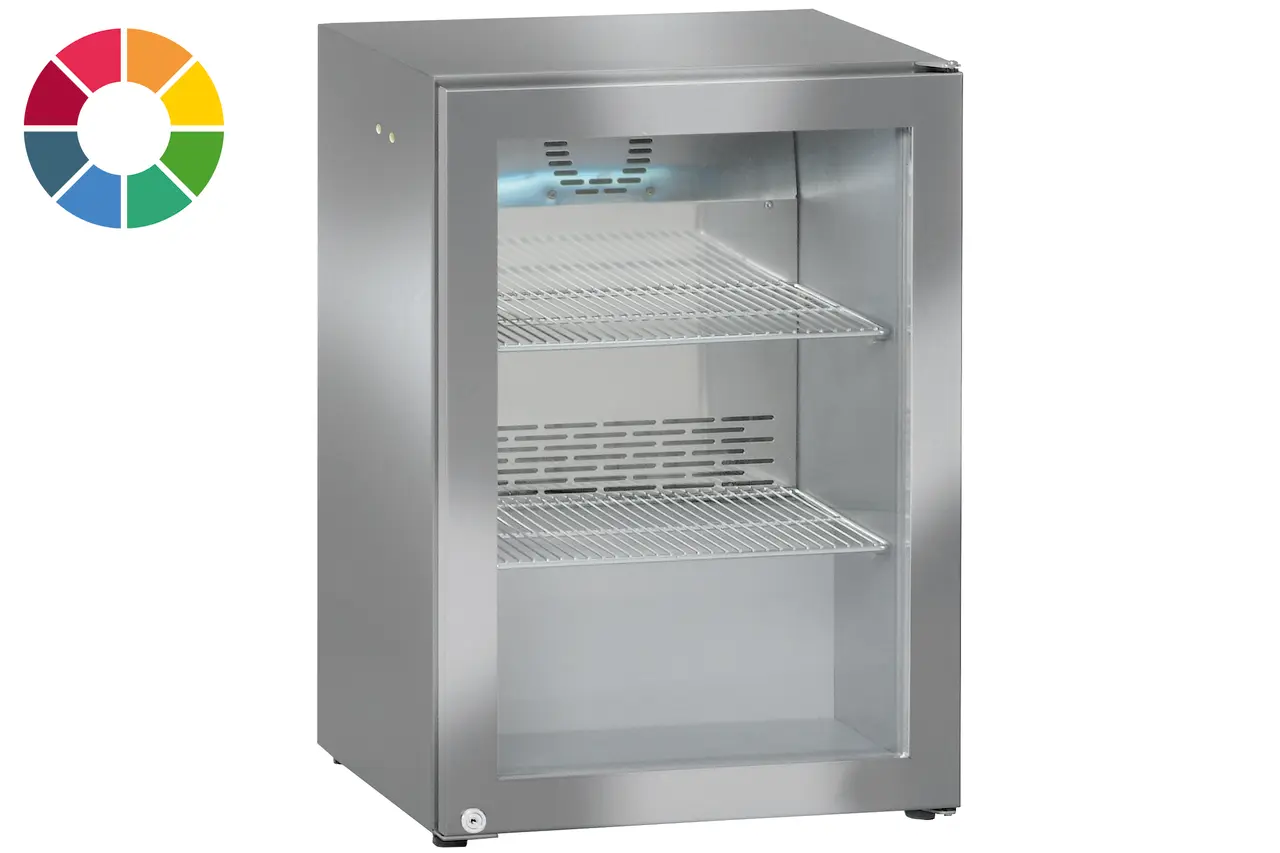 Produkt-Bild, Perspektive: schräg geschlossen leer, Thekenkühlgerät mit Umluftkühlung