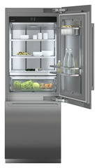 Product image, Perspective: straight open decorated, Combined refrigerator-freezer with BioFresh and NoFrost for integrated use