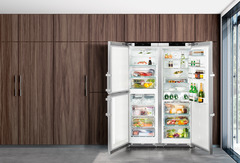 Product image, Perspective: milieu, Side-by-Side combination, Casing colour: stainless steel, Door colour: stainless steel