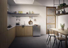 Изображение продукции, Перспектива: Внешние условия, Малогабаритная морозильная камера с системой NoFrost, Цвет корпуса: серебристый, Цвет дверцы: нержавеющая сталь