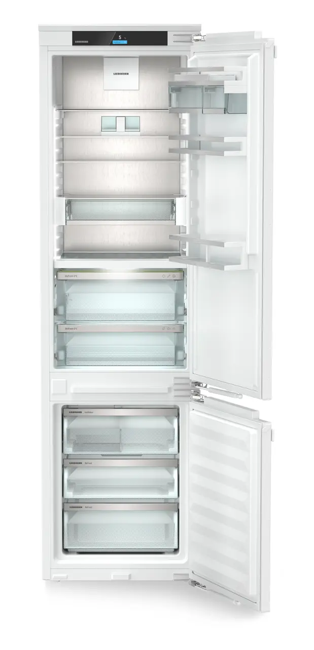 Product image, Perspective: straight open empty, Combined refrigerator-freezer with BioFresh and NoFrost for integrated use