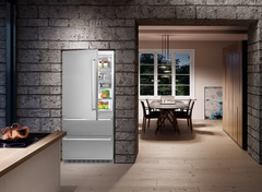 Product image, Perspective: milieu, Fridge-freezer with NoFrost, Casing colour: stainless steel, Door colour: stainless steel