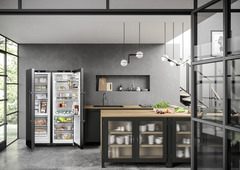 Product image, Perspective: milieu, Side-by-Side combination, Casing colour: BlackSteel, Door colour: BlackSteel