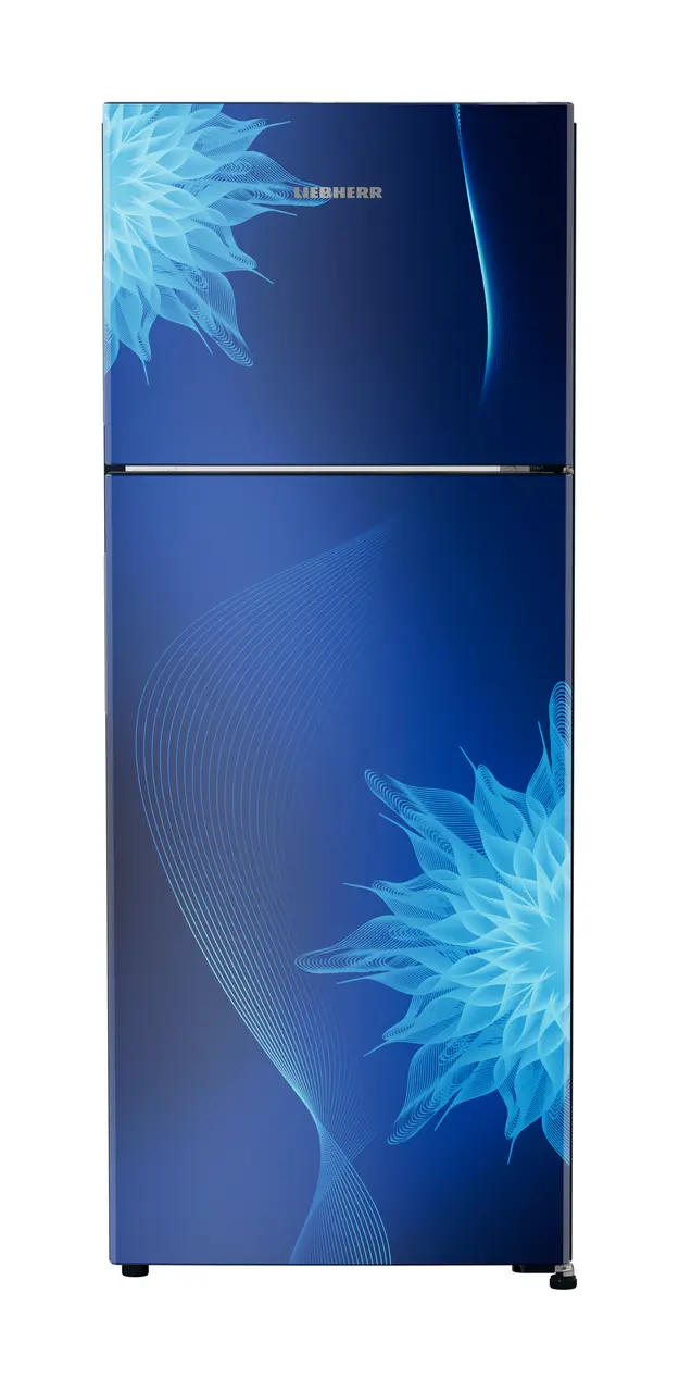 Product image, Perspective: straight closed, Fridge-freezer with NoFrost, Casing colour: blue, Door colour: Blue Mystiq