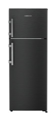Product image, Perspective: straight closed, Fridge-freezer with NoFrost, Casing colour: grey, Door colour: BlackSteel