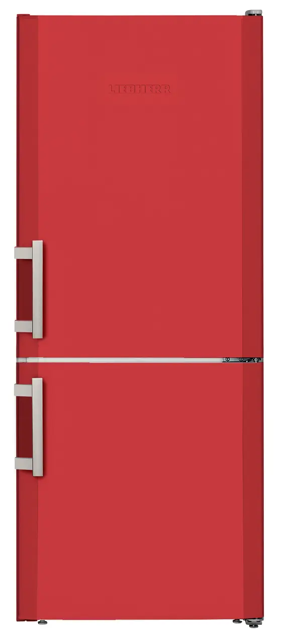 Product image, Perspective: straight closed, Automatic refrigerator-freezer with SmartFrost, Casing colour: red, Door colour: red
