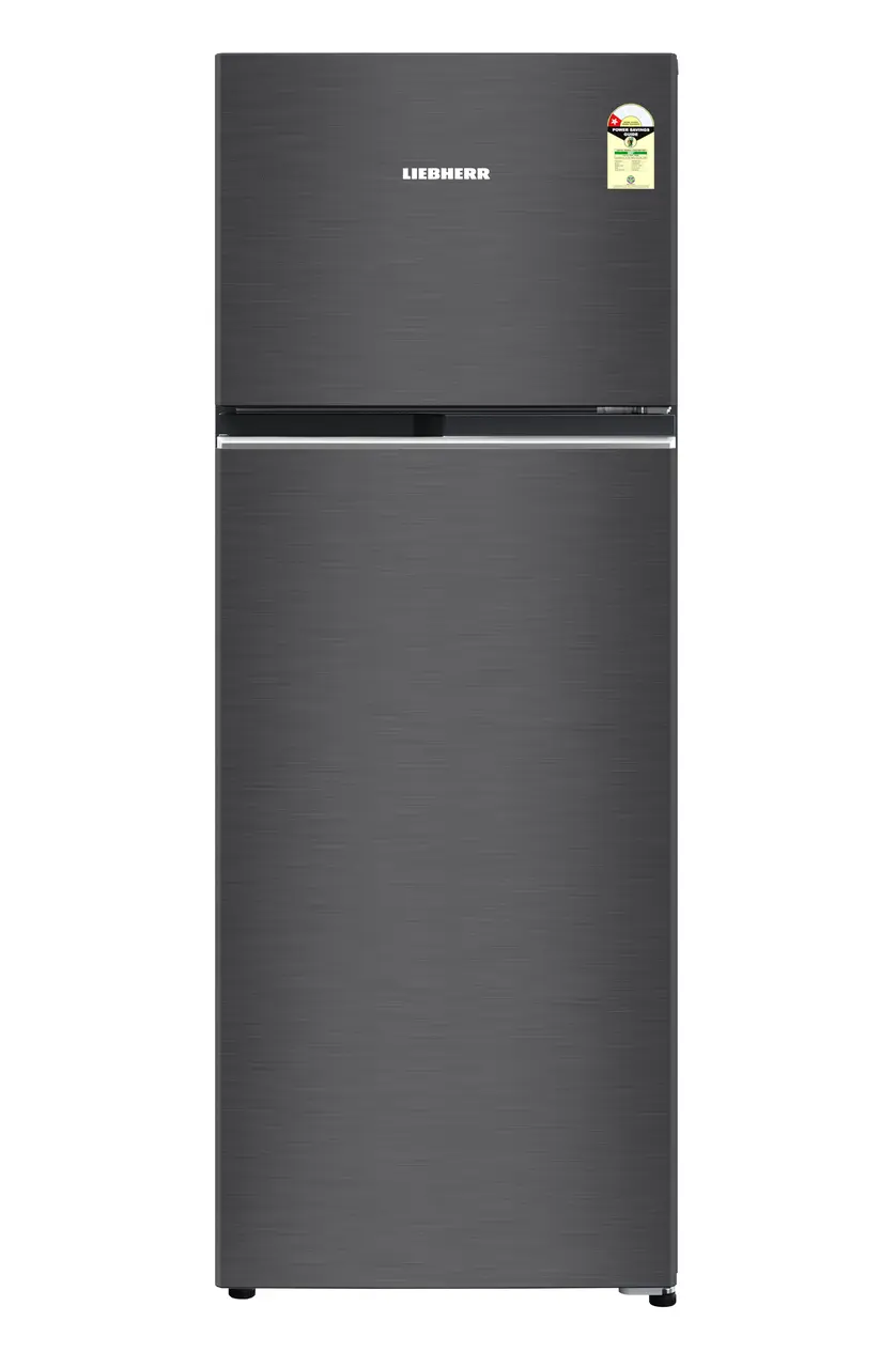 Product image, Perspective: straight closed, Fridge-freezer with NoFrost, Casing colour: grey, Door colour: BlackSteel