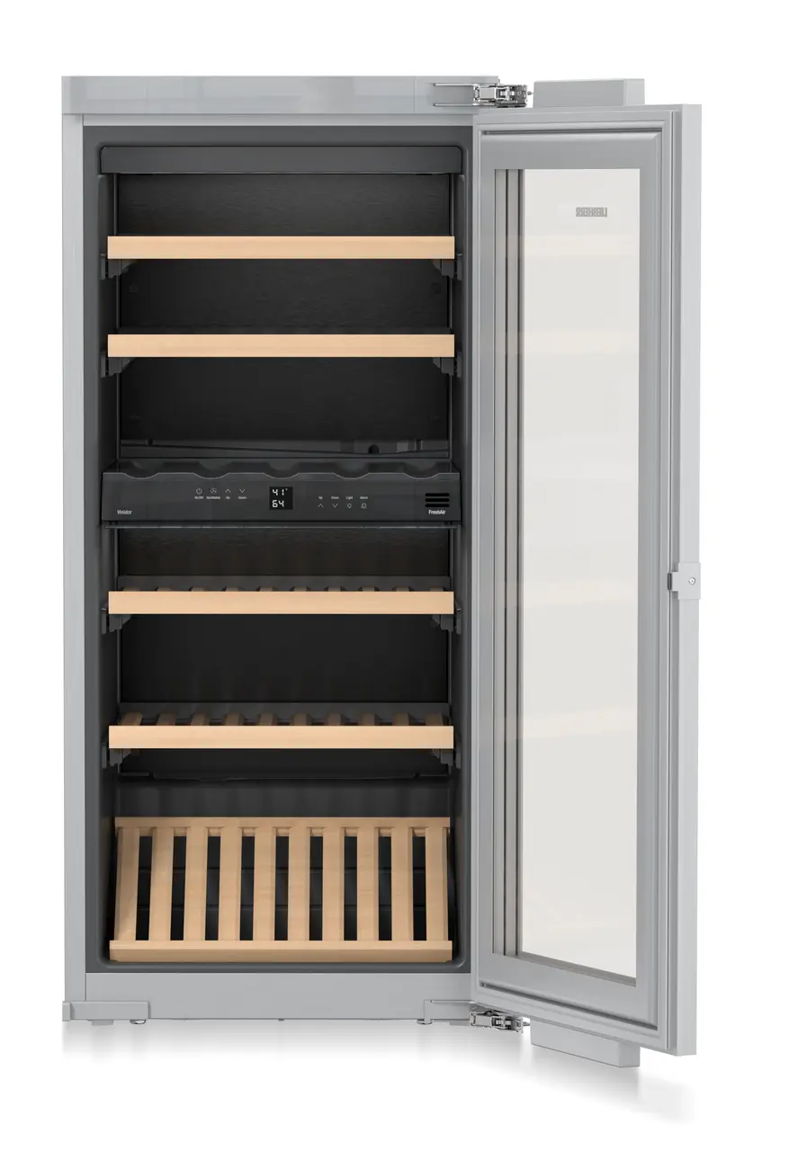 Product image, Perspective: straight open empty, Built-in multi-temperature wine cabinet, Casing colour: silver