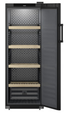 Product image, Perspective: straight open empty, Wine storage cabinet, Casing colour: black, Door colour: black