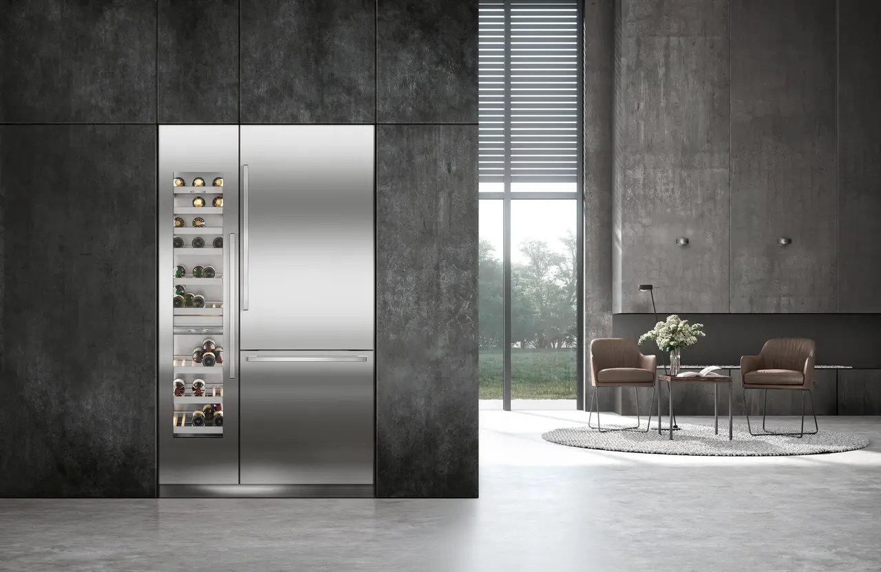 Product image, Perspective: milieu, Built-in multi-temperature wine cabinet, Casing colour: grey