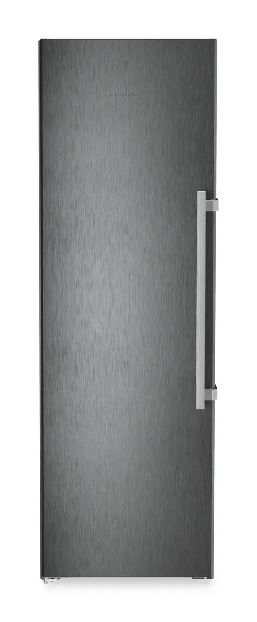 Produkt-Bild, Perspektive: gerade geschlossen, Standgefrierschrank mit NoFrost, Gehäusefarbe: BlackSteel, Türfarbe: BlackSteel